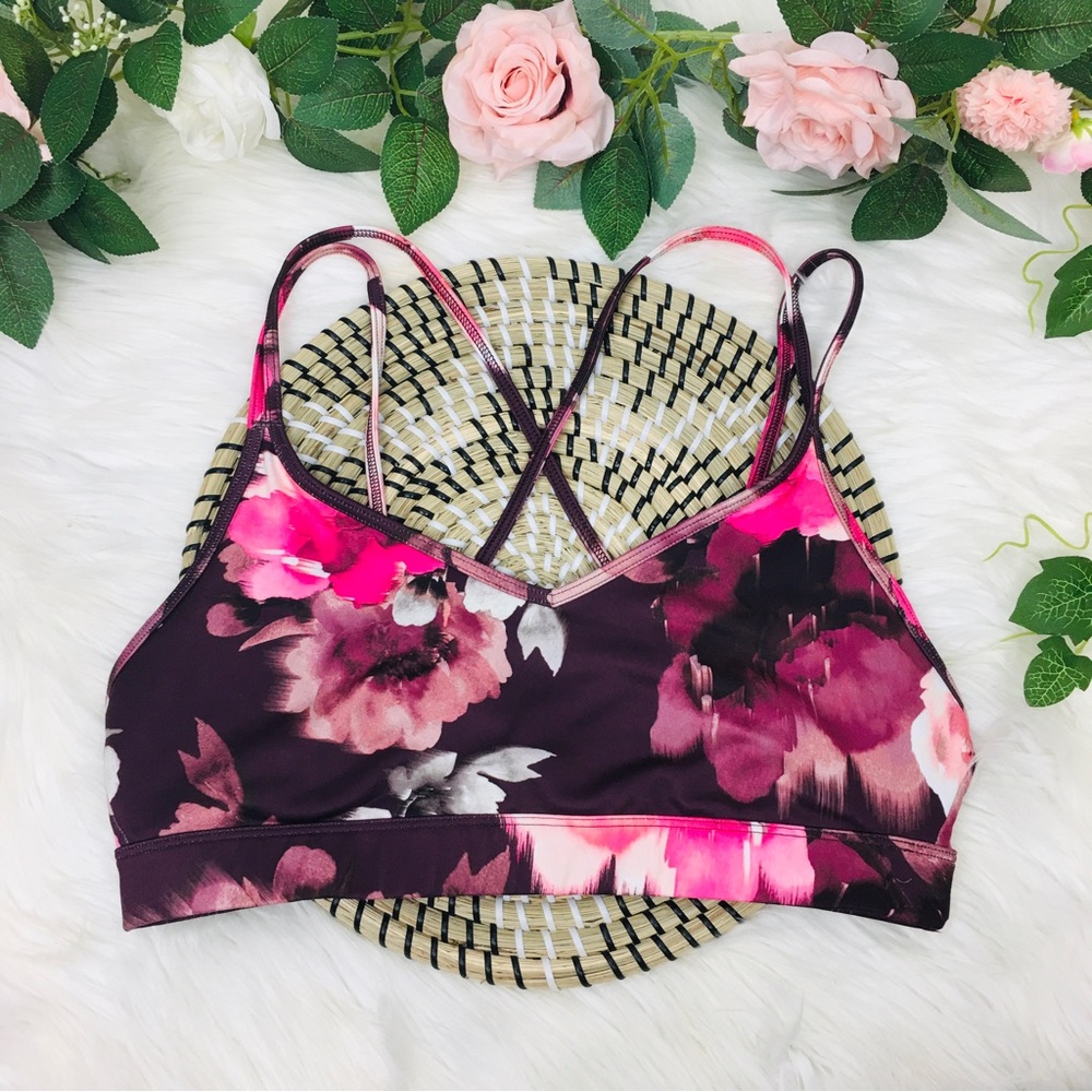 Old Navy Active Sports Bra Size Large Floral Print